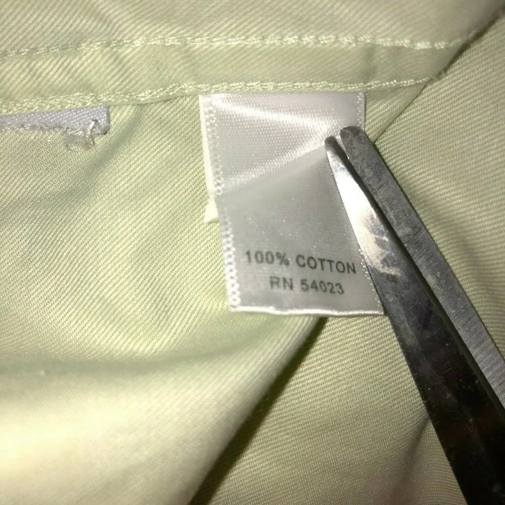 Banana Republic Large Sz 16-16.5 Green Fitted Long Sleeve Button Front Shirt